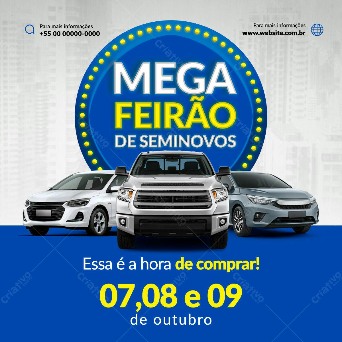 Flyer Mega Feirão de Seminovos PSD Editável