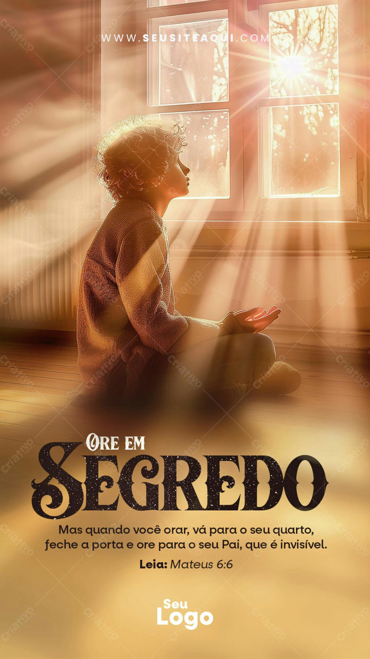 Flyer Religioso para Orações em Família PSD Editável