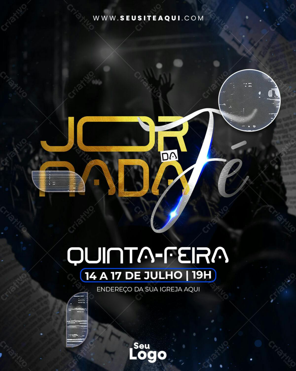 Flyer para Jornada de Oração PSD Editável