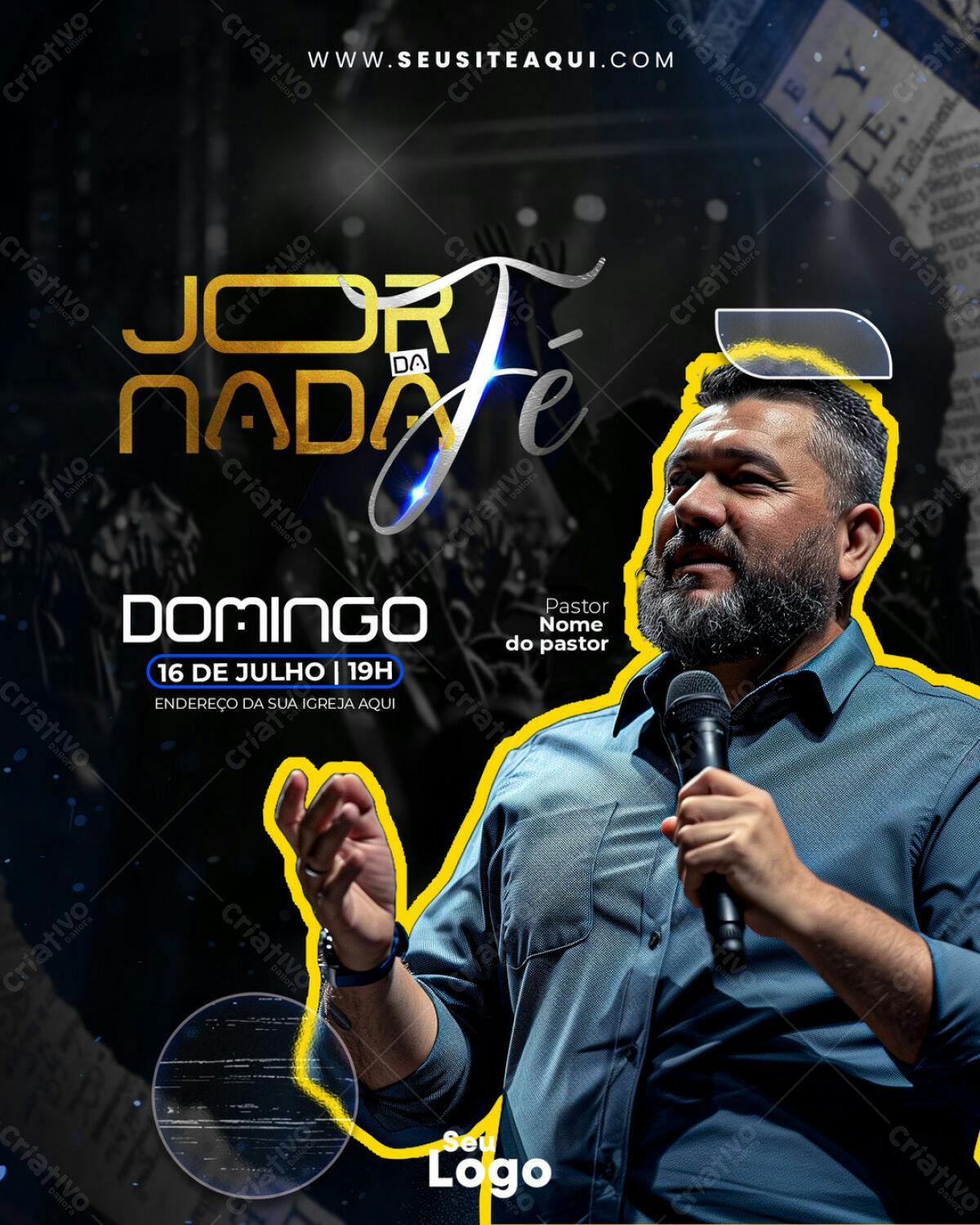 Flyer para Evento Religioso Jornada da Fé PSD Editável