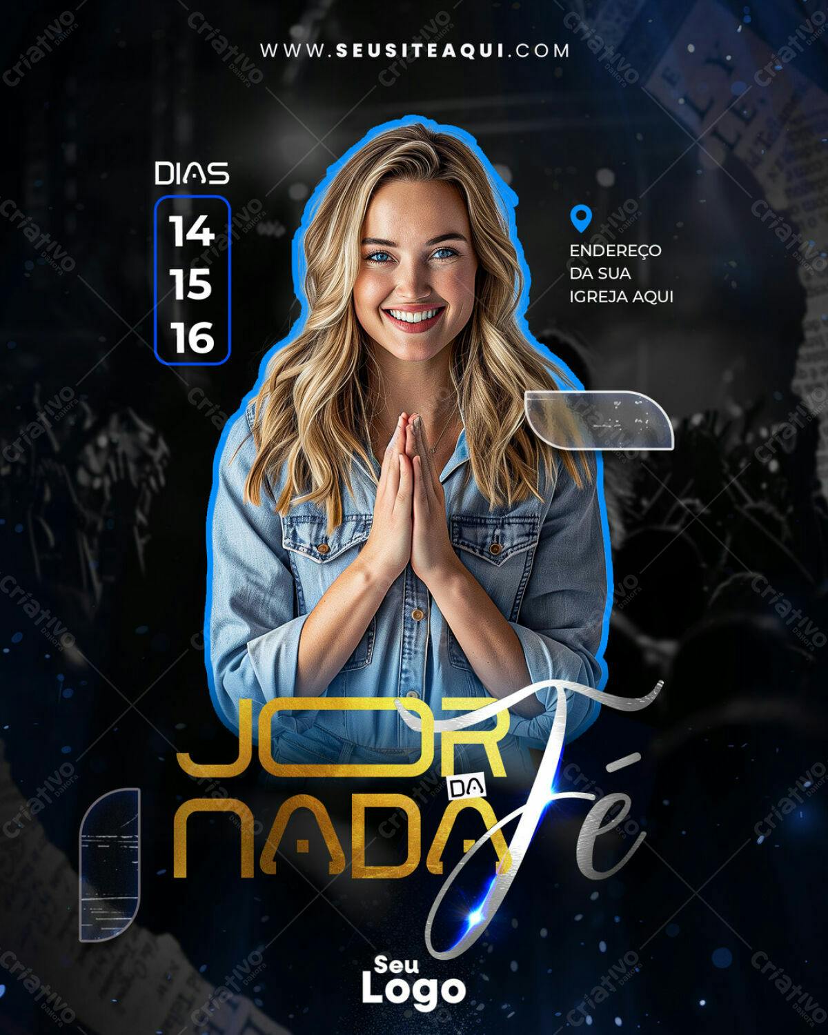 Flyer para Jornada de Fé PSD Editável