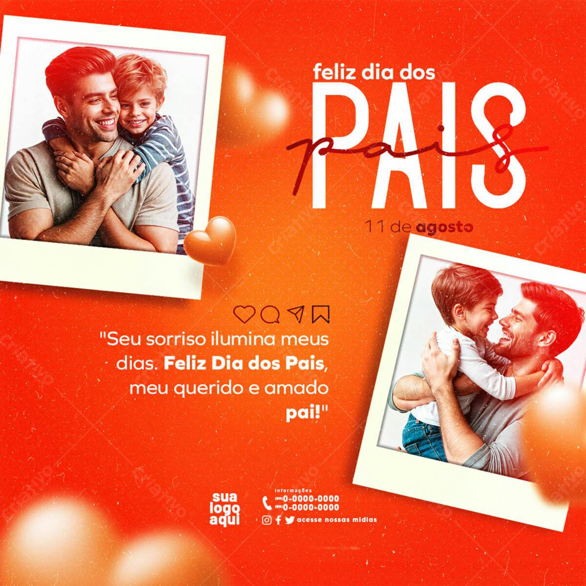Postagem Dia dos Pais PSD Editável