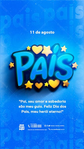 11 de agosto dia dos pais stories