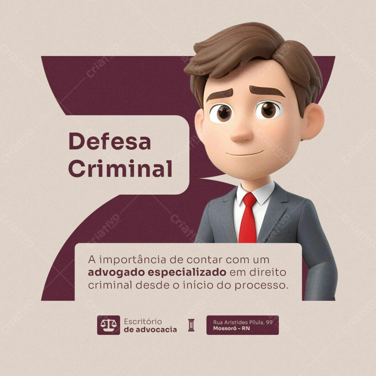 Postagem Mídia Social Advogado Criminal PSD Editável