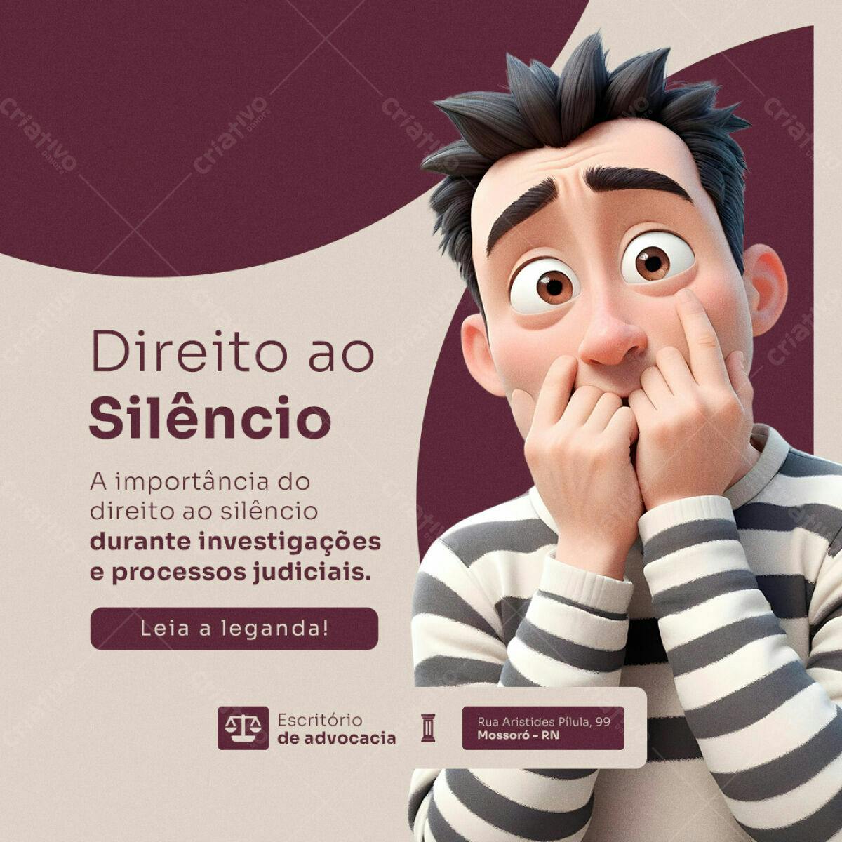 Post para Redes Sociais Direito ao Silêncio PSD Editável