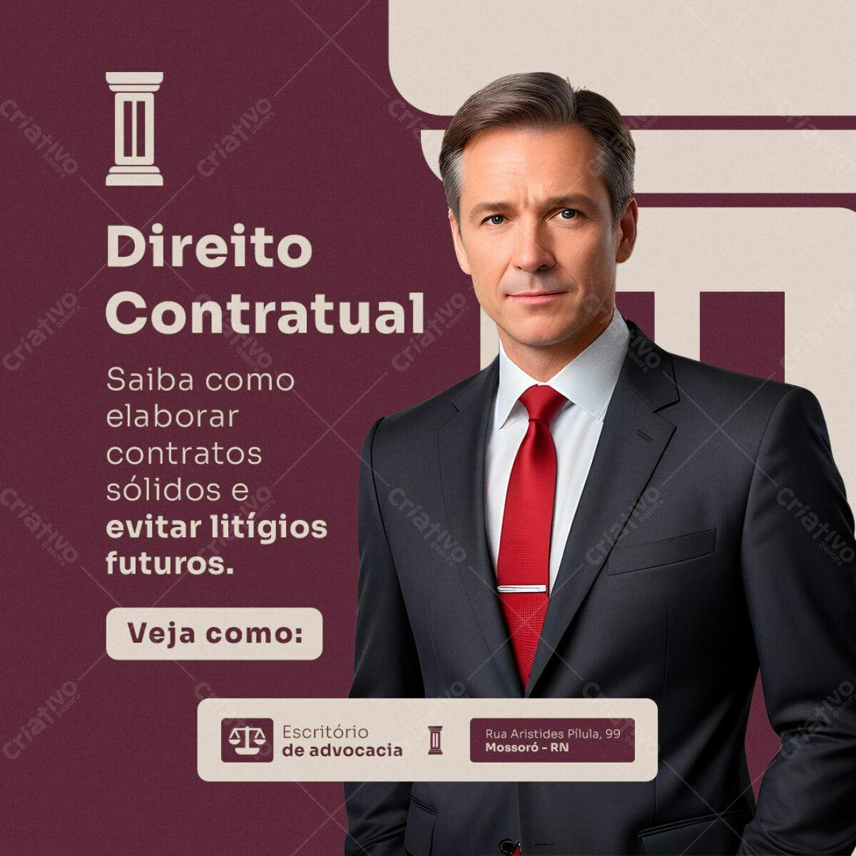Postagem Instagram Direito Contratual PSD Editável