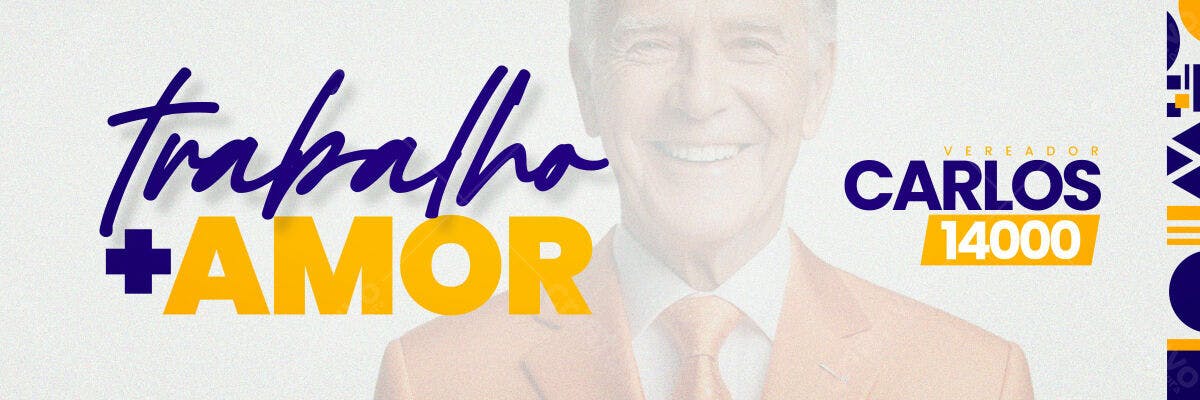 Banner Eleitoral Vereador Carlos 14000 PSD Editável