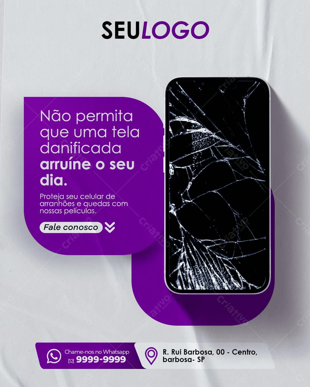 Postagem para Redes Sociais Proteção de Celular PSD Editável