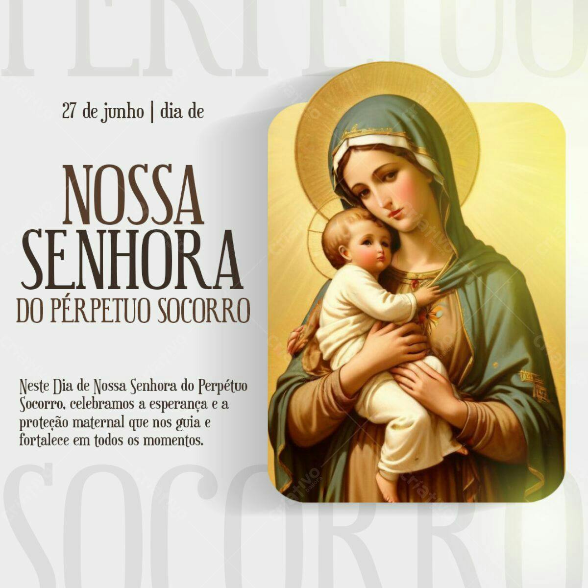 Flyer Dia de Nossa Senhora do Perpétuo Socorro PSD Editável