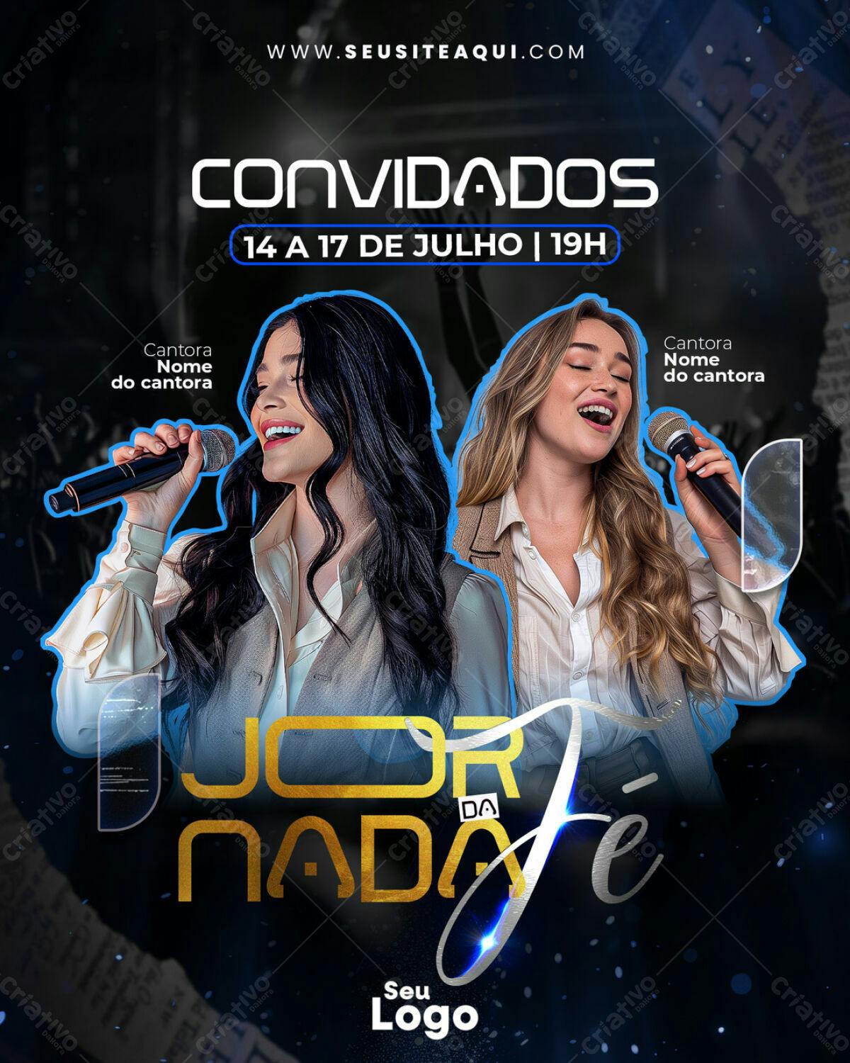Flyer para Evento Musical com Cantora PSD Editável
