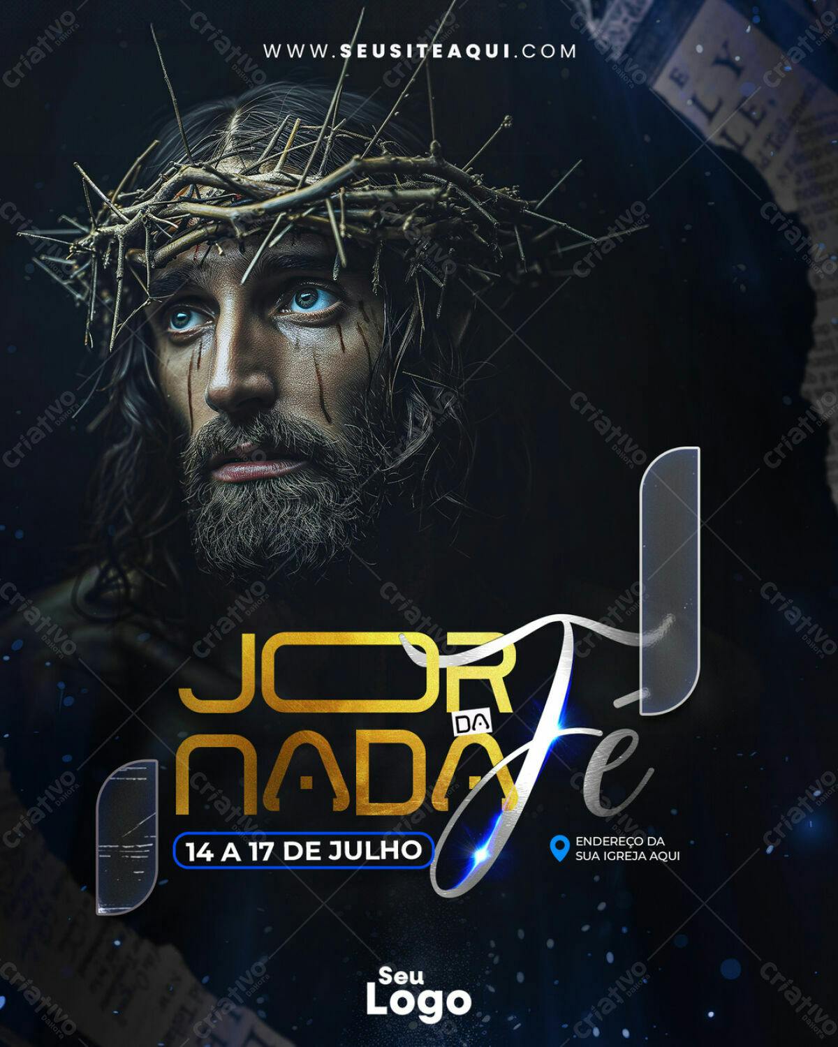 Flyer para Jornada da Fé PSD Editável