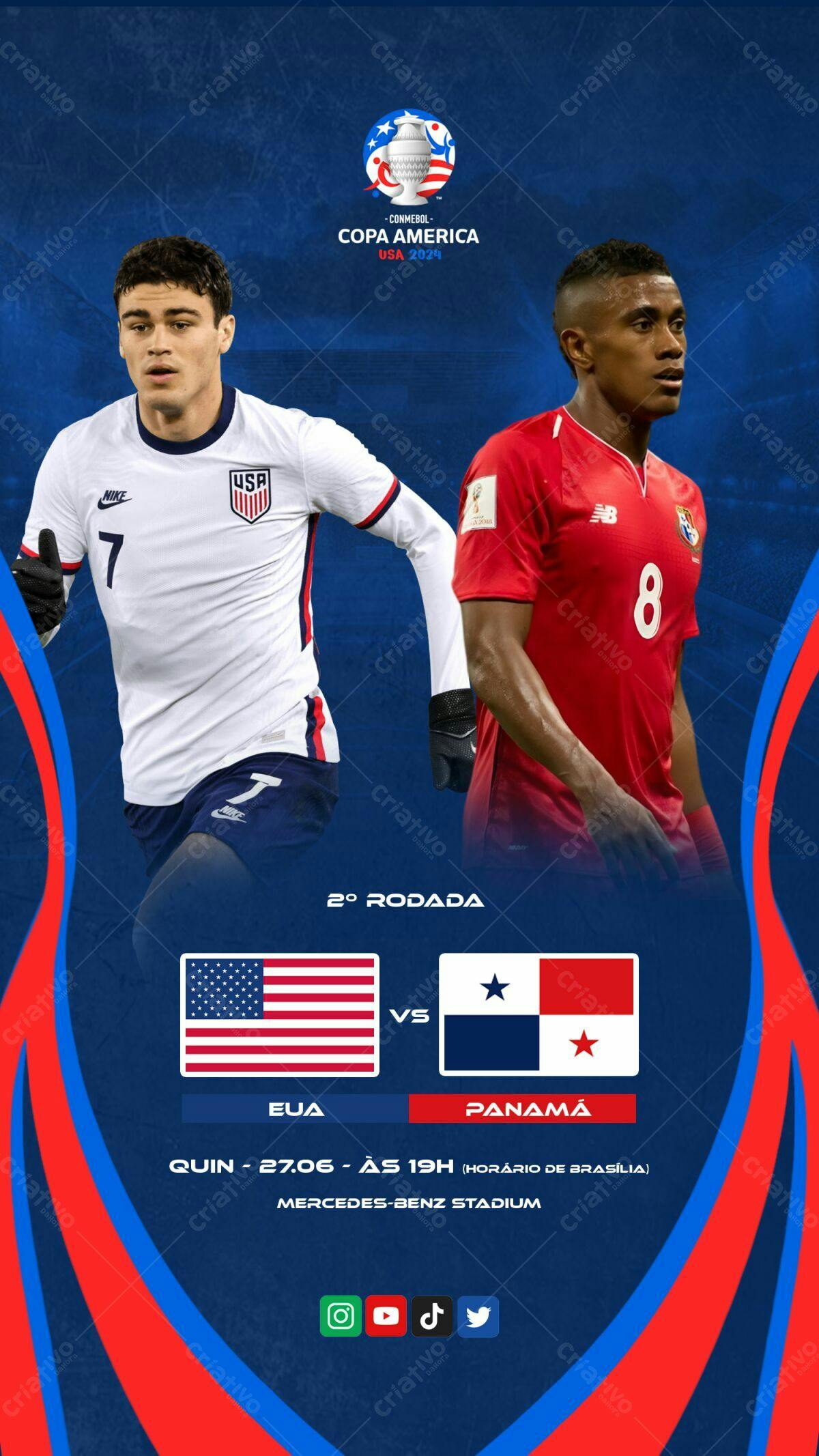 Flyer Copa América EUA x Panamá PSD Editável