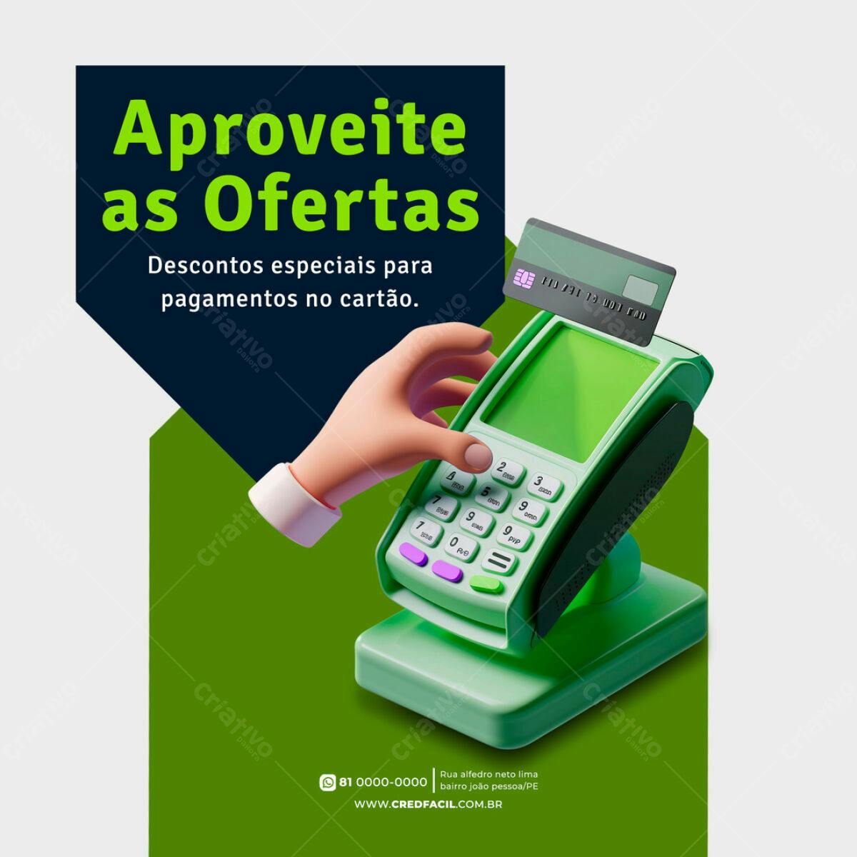 Postagem de Redes Sociais Promoção Pagamento Cartão PSD