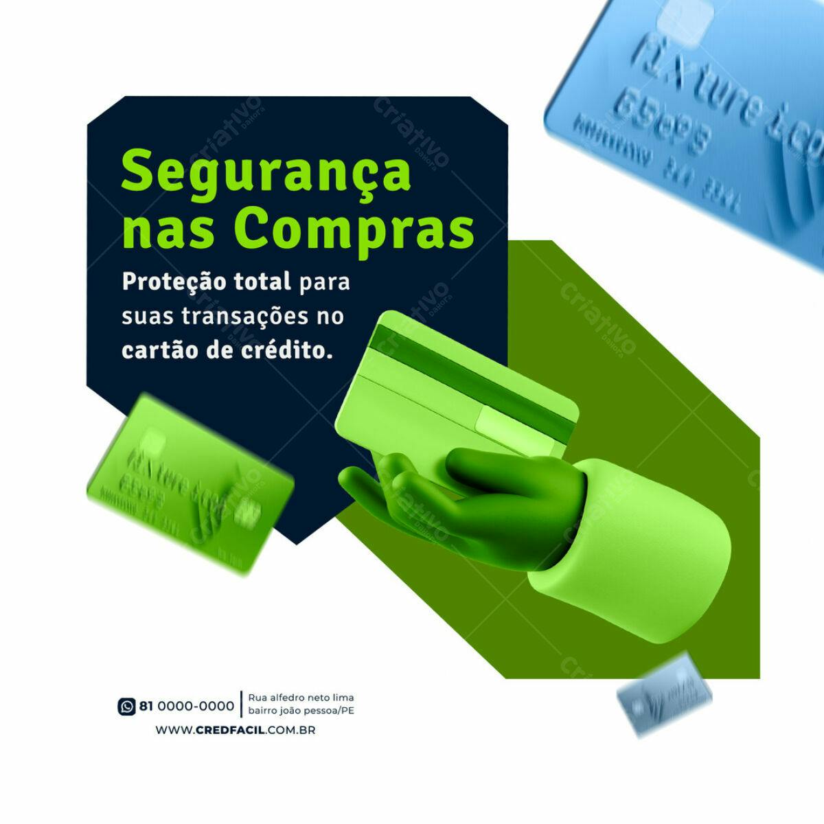 Post para Segurança em Compras PSD Editável