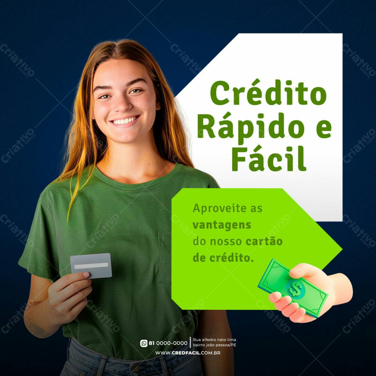 Post para Crédito Rápido e Fácil PSD Editável