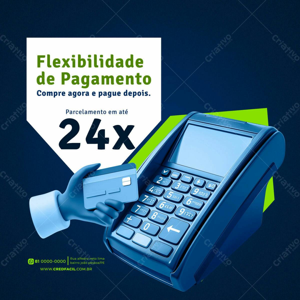 Material de Marketing para Pagamento Parcelado PSD Editável