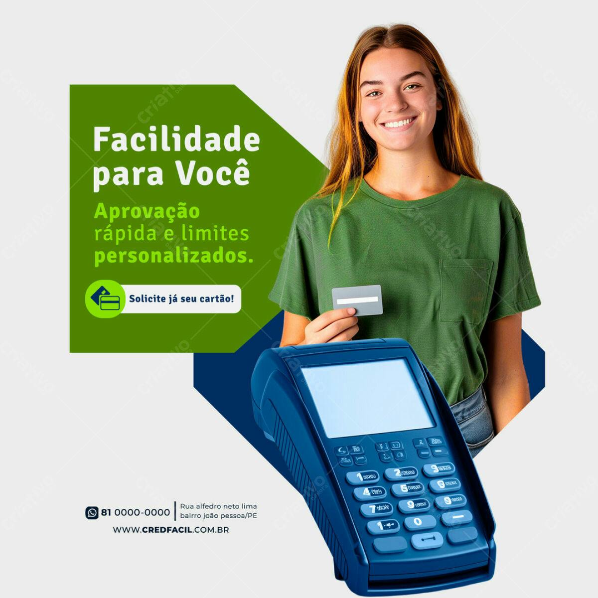 Postagem para Redes Sociais Cartão de Crédito PSD Editável