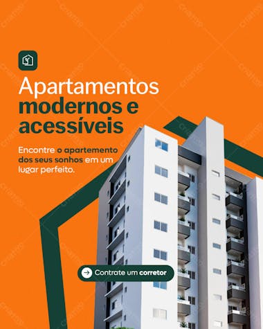 Apartamentos modernos social media corretor de imóveis psd