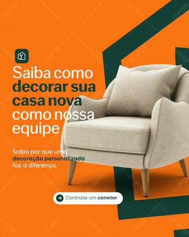 Decoração personalizada social media corretor de imóveis psd