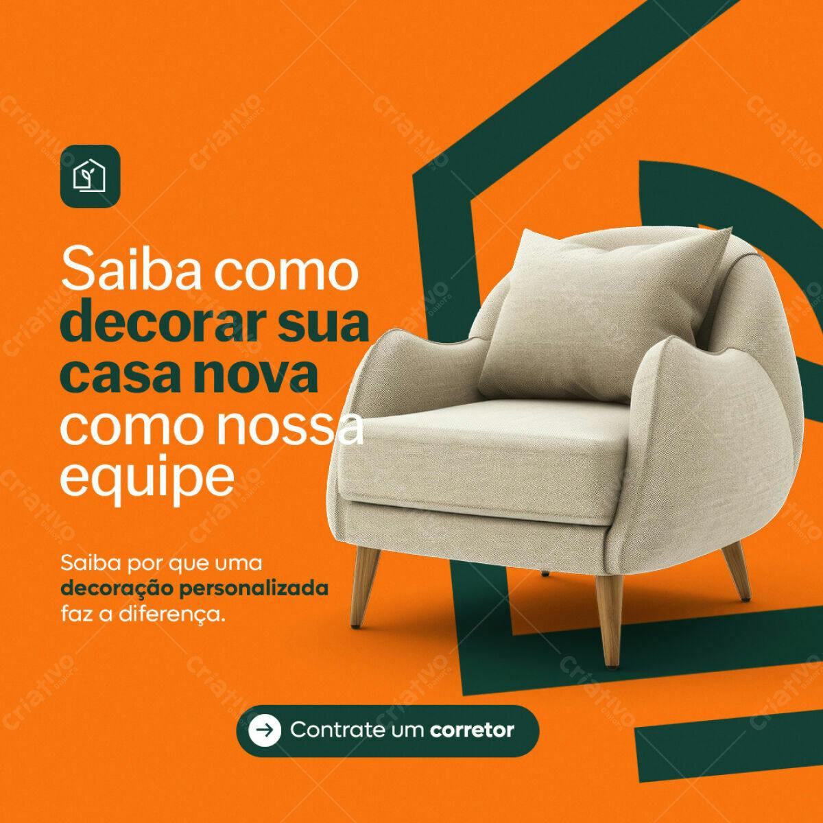 Postagem Instagram Decoração Casa Nova PSD Editável