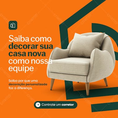 Corretor de imóveis decoração da sua casa psd editável