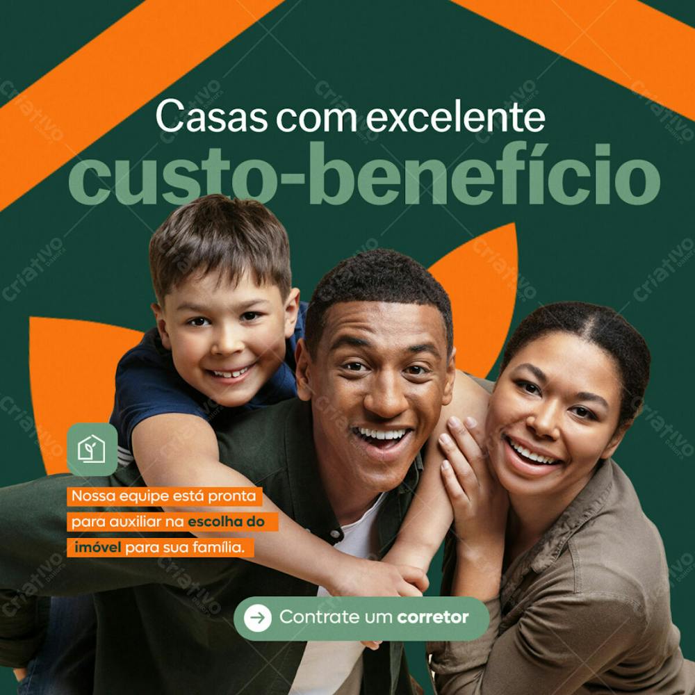 Corretor De Imóveis Casas Com Excelente Custo Benefício Psd Editável