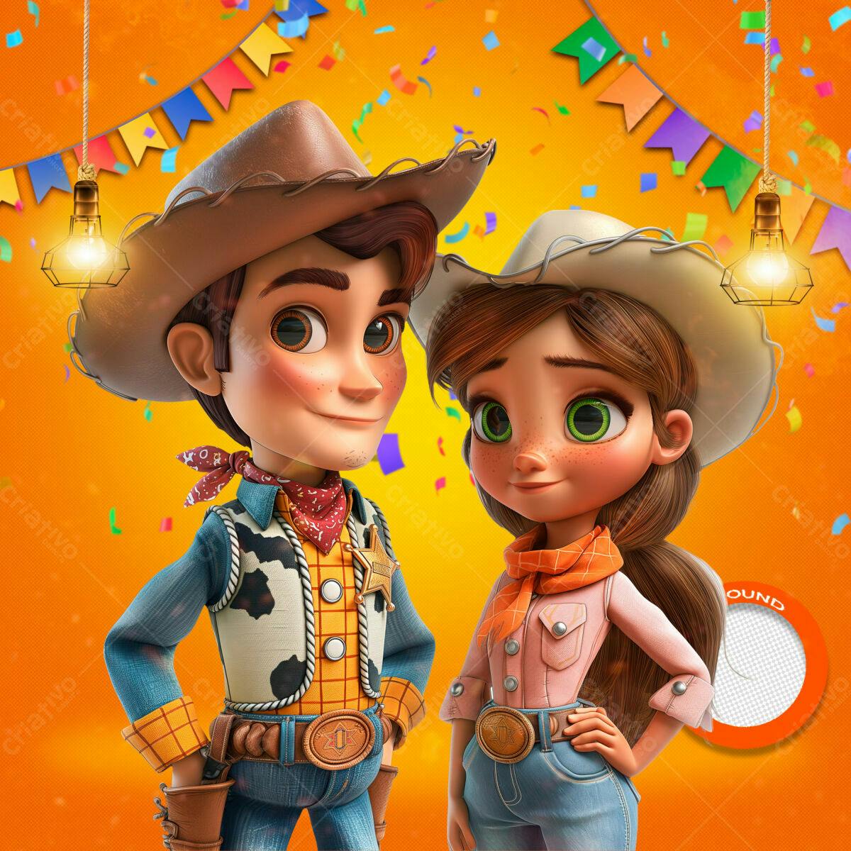Convite Festa Junina Cowboy PSD Editável
