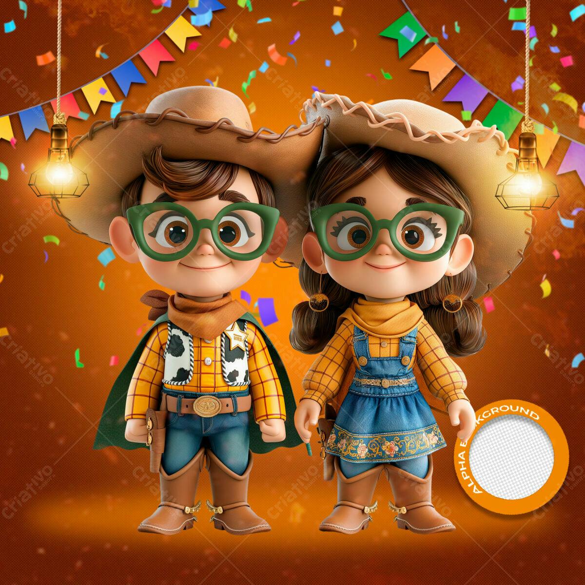 Convite Festa Junina Infantil PSD Editável
