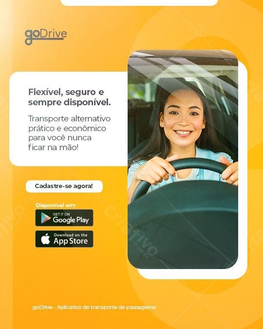 Flyer App Transporte goDrive PSD Editável