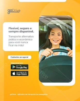 Flexível e seguro social media aplicativo de transporte