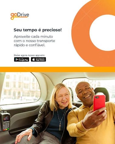 Seu tempo é precioso social media aplicativo de transporte