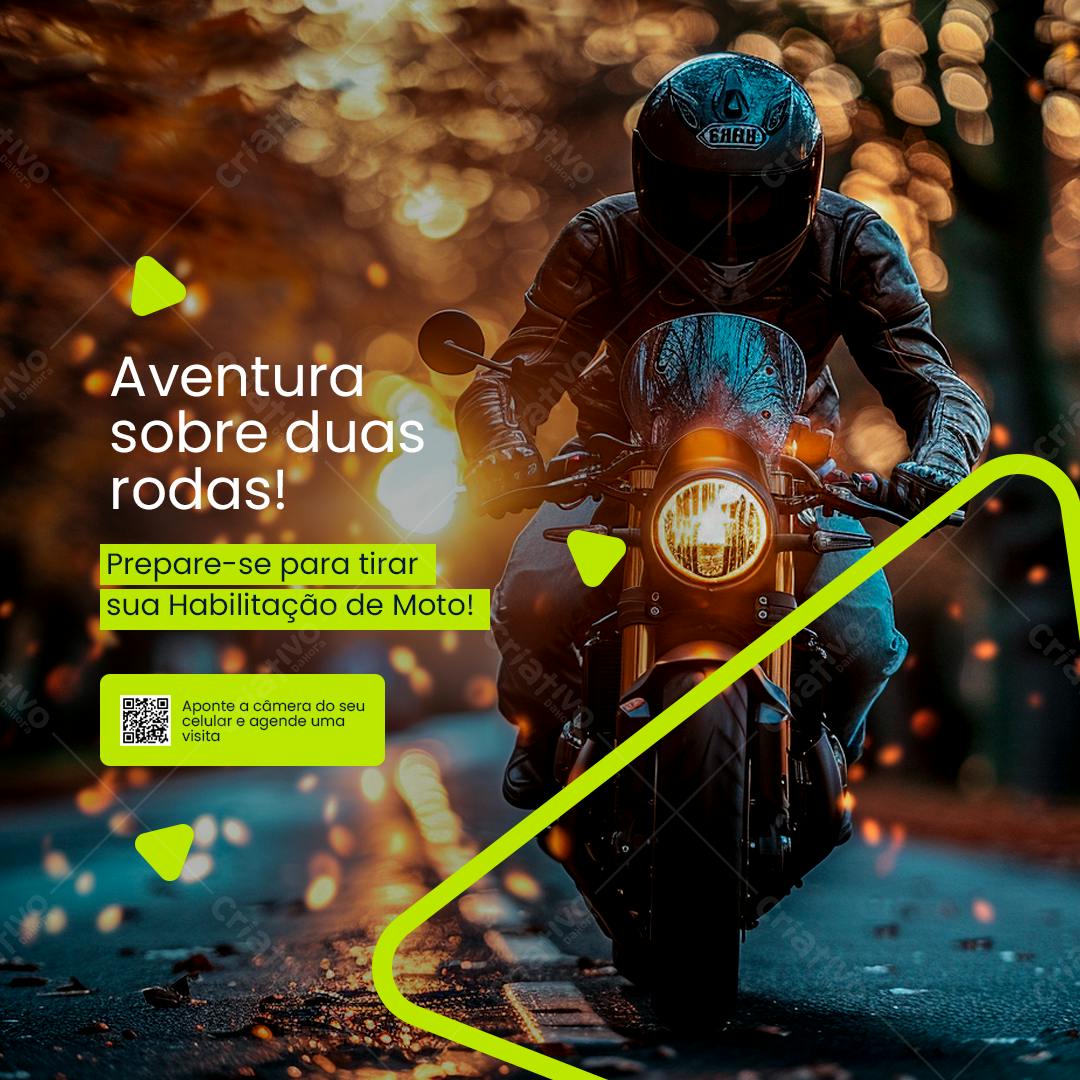 Flyer para Habilitação de Moto PSD Editável