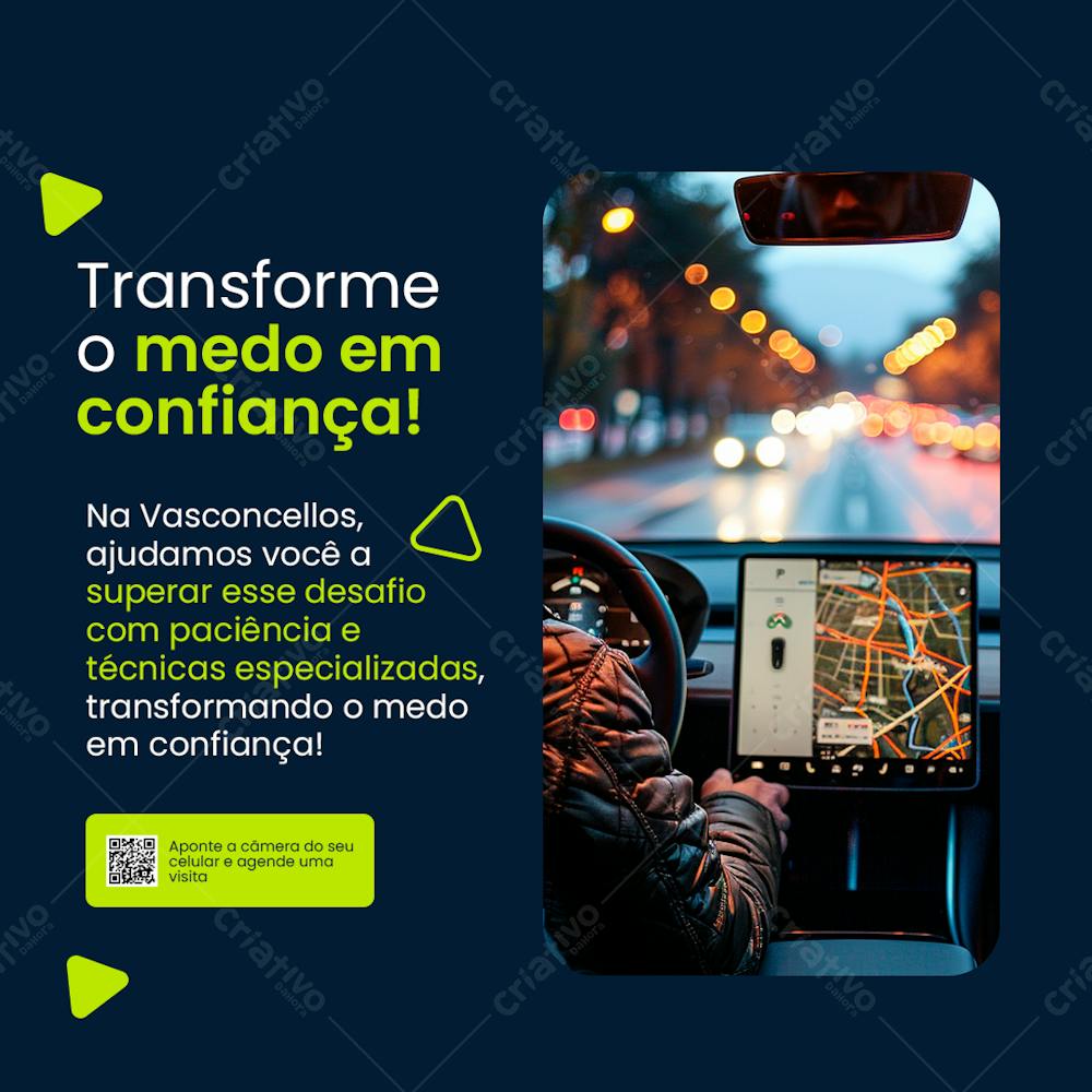 Social Media Design Autoescola Transforme o medo em Confiança