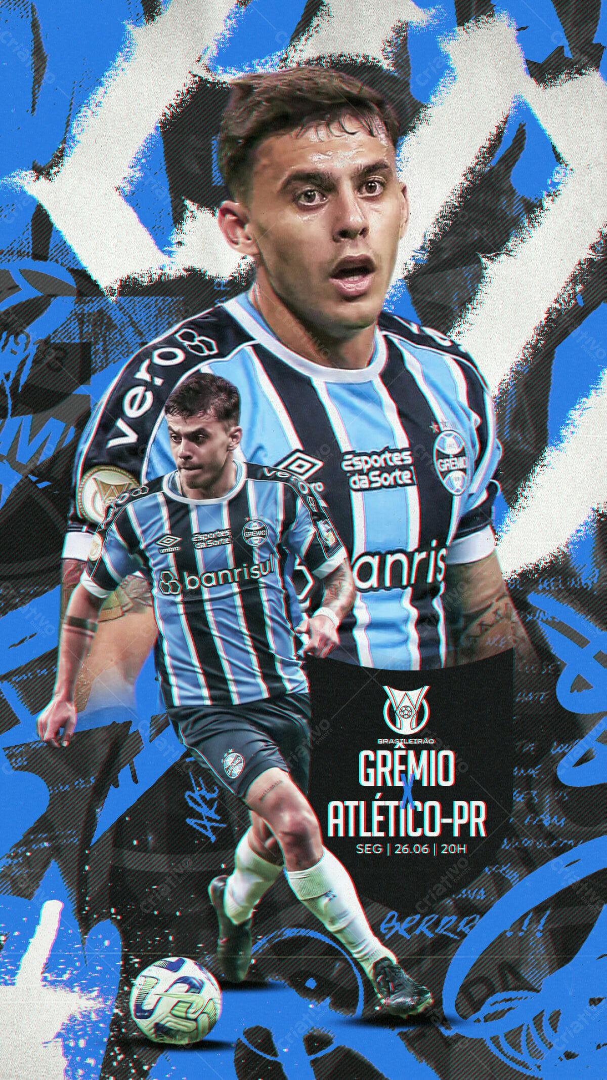 Flyer Grêmio x Athletico-PR PSD Editável