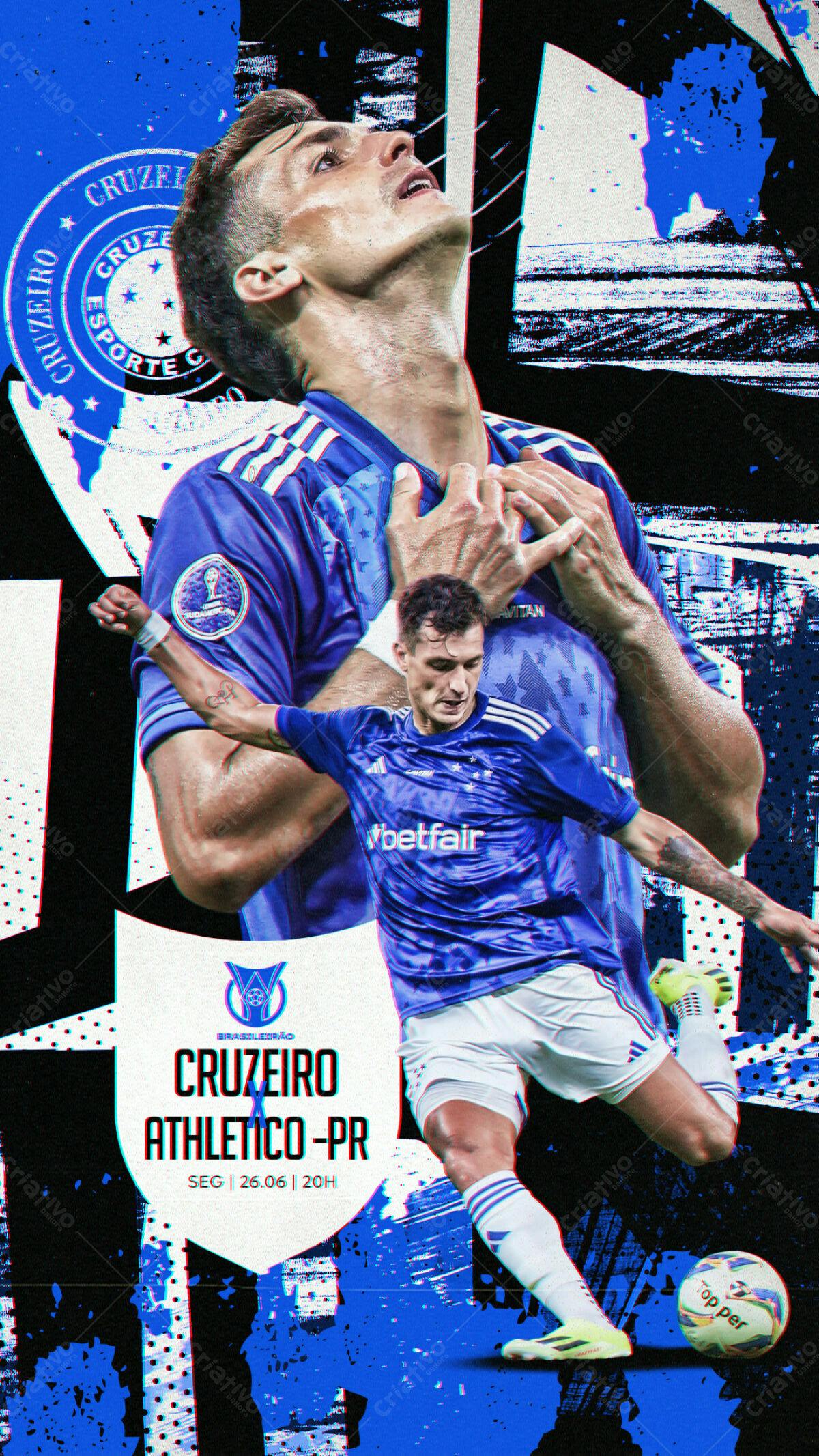 Poster Jogo Cruzeiro x Athletico-PR PSD Editável