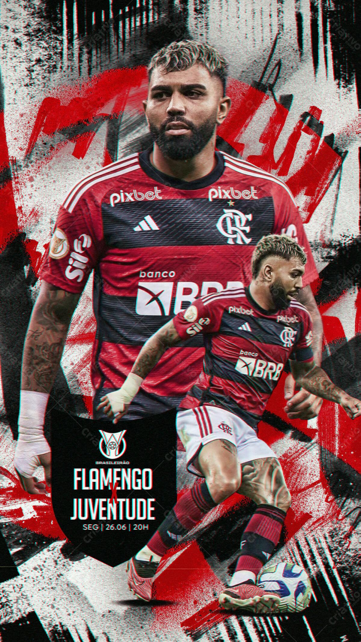 Flyer Flamengo x Juventude PSD Editável