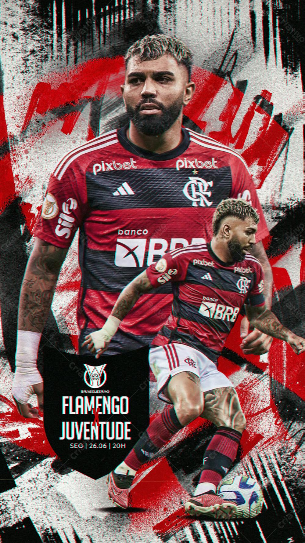 Gabigol Flamengo Brasileirão Matchdays Story Psd Editável