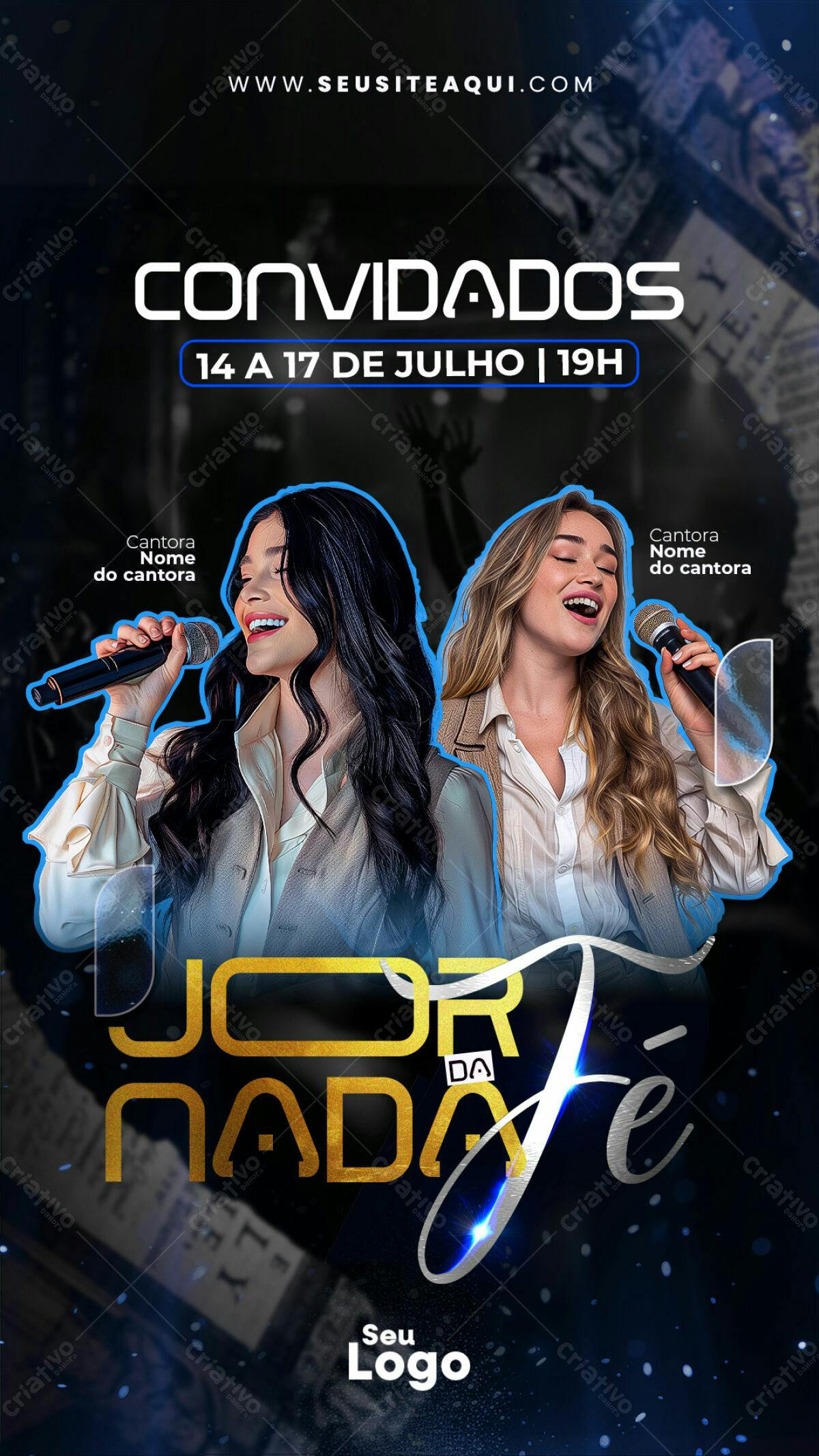 Flyer para Evento Gospel Jornada da Fé PSD Editável