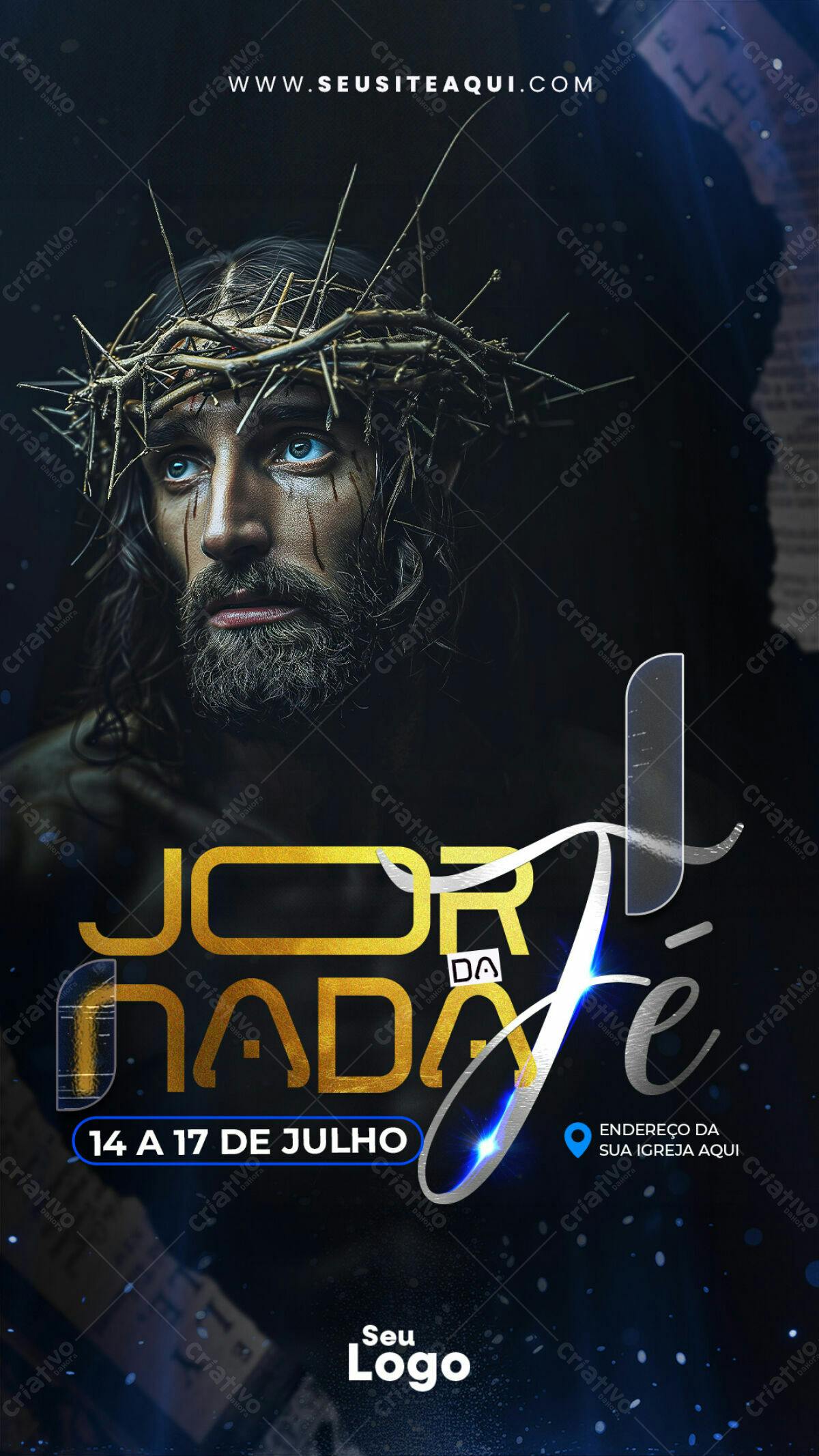 Flyer para Jornada da Fé PSD Editável