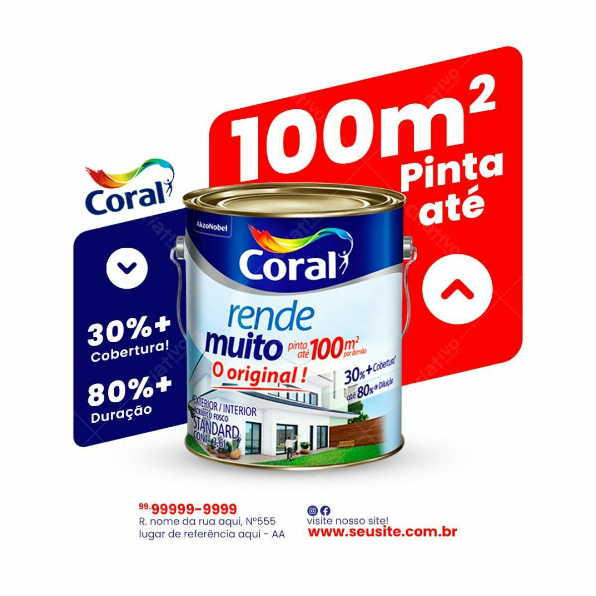 Anúncio Pintura Coral PSD Editável