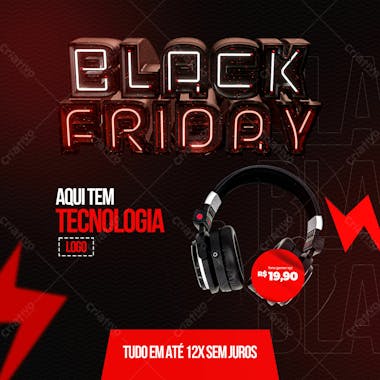 Aqui tem tecnologia psd editável black friday