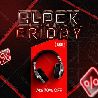 Até 70% off psd editável black friday