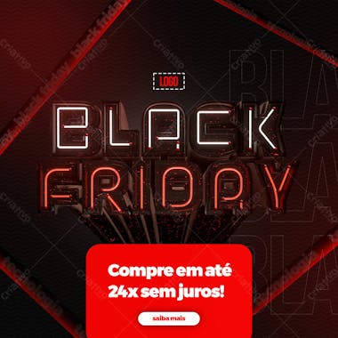 Compre em até 24x sem juros psd editável black friday