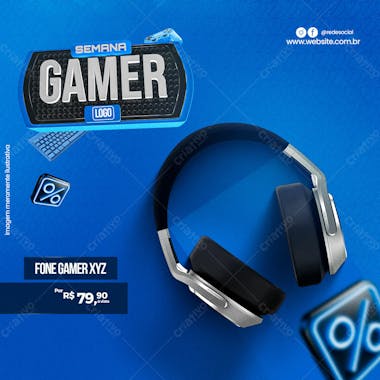 Semana gamer post 03 psd editável