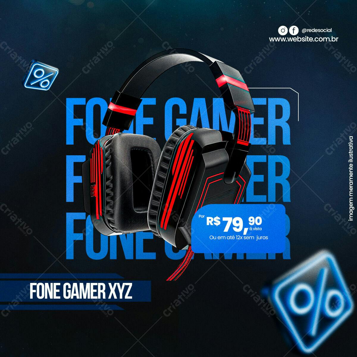 Banner Fone Gamer PSD Editável