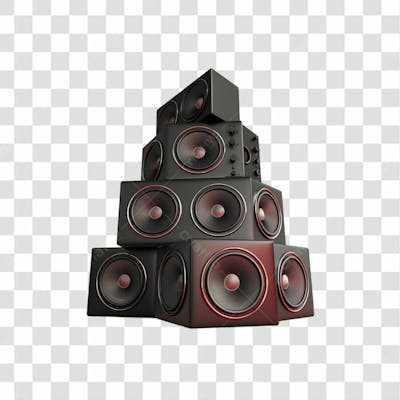 Caixa De Som 3D Elemento Png Transparente