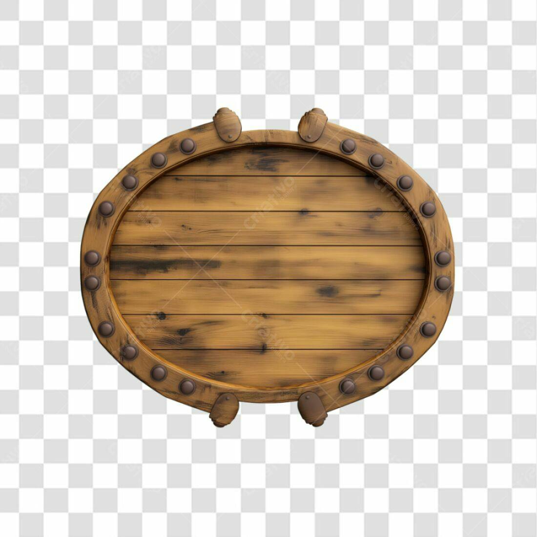 Placa de Madeira Oval PNG com fundo transparente