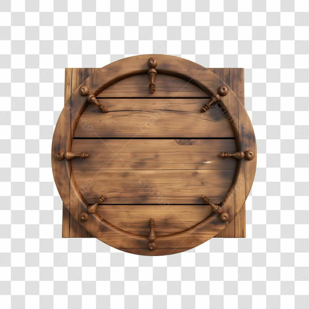 Placa De Madeira 3D Png Transparente