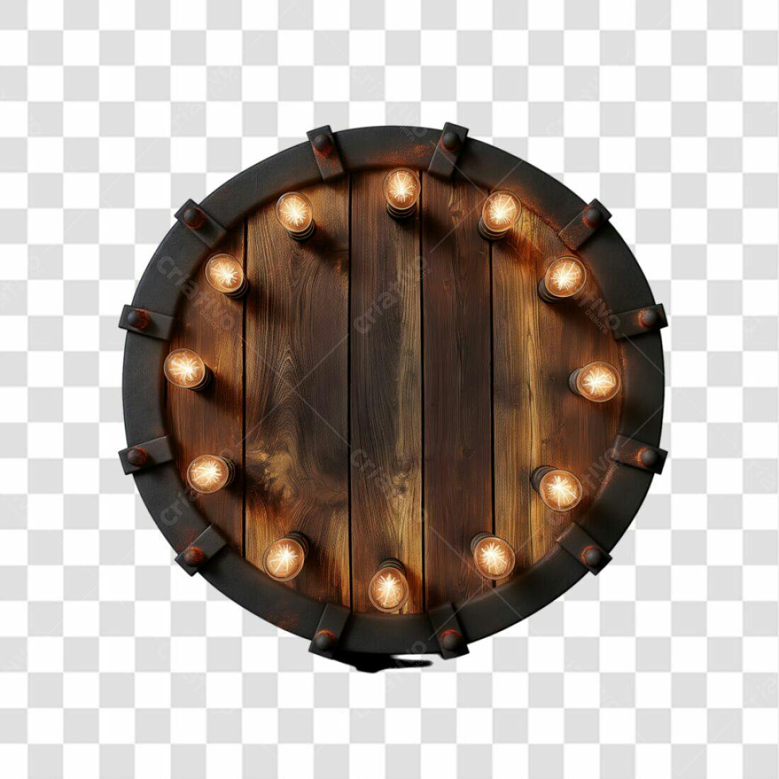 Selo estilo vintage madeira PNG com fundo transparente