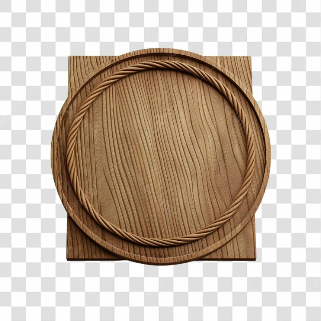 Icone madeira moldura oval PNG com fundo transparente